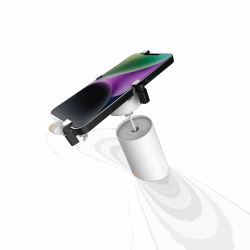 Support antivol blanc avec câble en acier pour smartphone et tablette