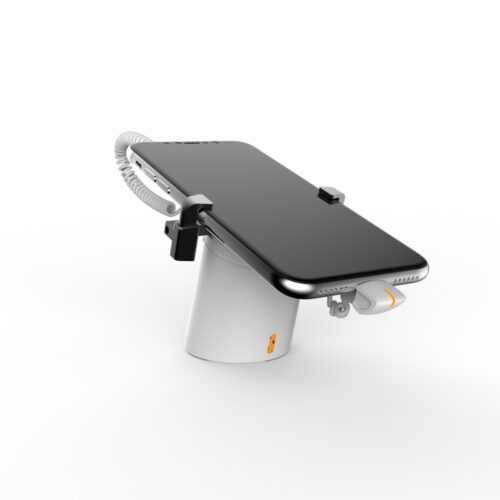 Support antivol autonome pour smartphone et tablette avec cordon spiralé