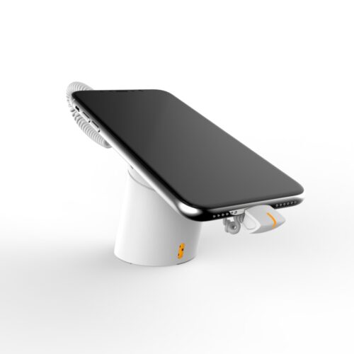 Support antivol autonome pour smartphone et tablette avec cordon spiralé